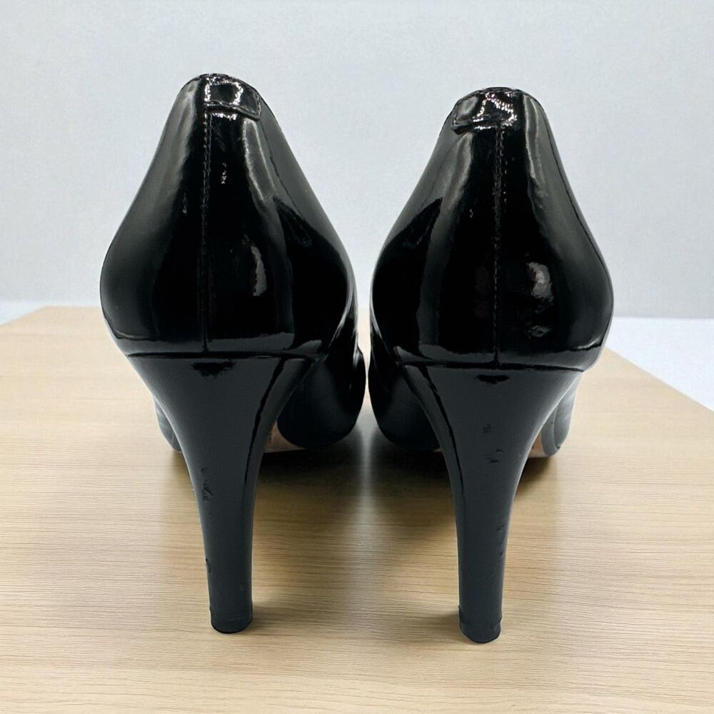 Michael Kors Womens Dress Shoe Pump Sz 9 Black Patent Leather High Heel Stiletto - Picture 3 of 8